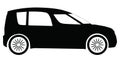 Vector Skoda Roomster car silhouette Royalty Free Stock Photo