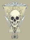 Vector skull with triangle