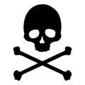 Vector Skull and Cross Bones Illustration on Isolated White Background