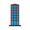 Vector skyscraper building icon, office and apartment building illustration