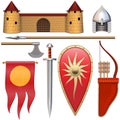 Vector Slavic Knight Armor Icons Set 3