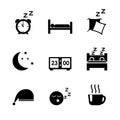 Vector sleep concept icons set