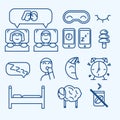 Vector sleep concept icons set