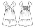 Vector sleeveless V-neck mini dress