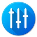 Vector sliders blue circle icon