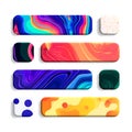 Vector Sliders with Modern Colorful Design Elements Royalty Free Stock Photo