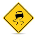 Vector slippery road sign