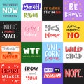 Vector slogan quote phrases typography lettering illustration printable message. Typography for t-shirt graphics, print