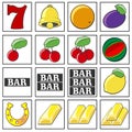 Vector slot machine symbols set.