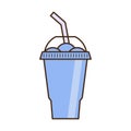 Vector slush drink isolated icon. Cartoon ice cup