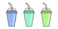 Vector slush drink isolated icon. Cartoon ice cup