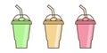 Vector slush drink isolated icon. Cartoon ice cup