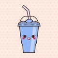 Vector slush drink isolated icon. Cartoon ice cup