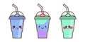 Vector slush drink isolated icon. Cartoon ice cup