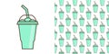 Vector slush drink isolated icon. Cartoon ice cup