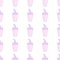 Vector slush drink isolated icon. Cartoon ice cup Frozen Drink. Emoji clipart drawing of tropical smoothie shake