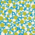 Vector small ditsy flowers seamless pattern background.