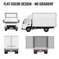 Vector small truck front side. Cargo delivery. Flat color Royalty Free Stock Photo