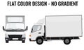 Vector small truck front side. Cargo delivery. Flat color Royalty Free Stock Photo