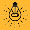 Vector light bulb outline icons with dots around Royalty Free Stock Photo