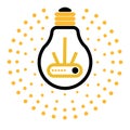 Vector light bulb outline icons with dots around Royalty Free Stock Photo