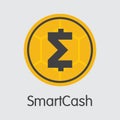 Smartcash Digital Currency - Vector Pictogram Symbol. Royalty Free Stock Photo