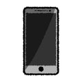 Vector of smartphone grey color doodle with shadow tone. EPS8 .