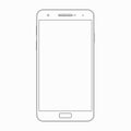 Vector smartphone outline template. Phone icon Royalty Free Stock Photo