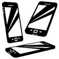 Vector smartphone silhouettes