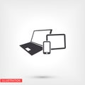 Vector smartphone, tablet and laptop icon . Vector Eps 10 . Lorem Ipsum Flat Design Royalty Free Stock Photo