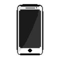 Vector of smartphone white color 8 bit pixel style with shadow