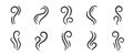 Vector smell icon. Set of smoke, steam, vapour illustration Royalty Free Stock Photo