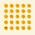 Vector smile icon set. Flat Design Royalty Free Stock Photo