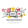 Vector smm elements. Social Media Marketing. Reach and promotion among target audience