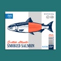 Vector smoked salmon package design