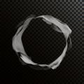 Vector Smoke Ring. Abstract Realistic Circle Smoke Texture. Template Transparent Cloud Shape