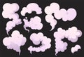 Vector smoke set special effects template. Royalty Free Stock Photo