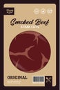 Vector smoked beef packaging design