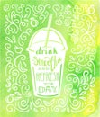 Vector smoothie lettering on watercolor background