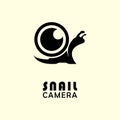 vector snail with camera shell for logo