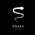 Vector snake simple logo design element.