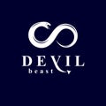 Vector snake symbol created in the shape of limitless. Evil spirit black graphic vector emblem Royalty Free Stock Photo
