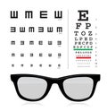 Vector Snellen eye test chart