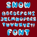 Vector snow alphabet Royalty Free Stock Photo