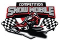 Snow mobile competition badge design Royalty Free Stock Photo