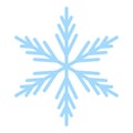 Vector snowflake icon. Simple elegant snow sign. Blue illustration on white