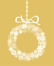 Vector Snowflake Wreath With Christmas Lights Royalty Free Stock Photo