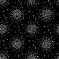 Vector snowflakes background. Simple Christmas and New Year seamless pattern with snow, different small white snowflakes