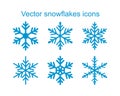 Vector snowflakes Icon template black color editable Royalty Free Stock Photo