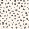 Vector snowflakes pattern. Winter Christmas black and white seamless background Royalty Free Stock Photo